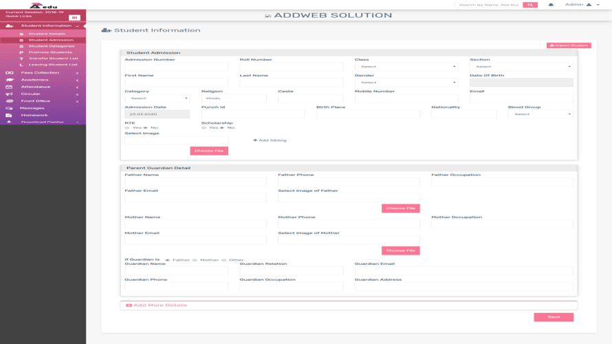 AddWeb Education Management System