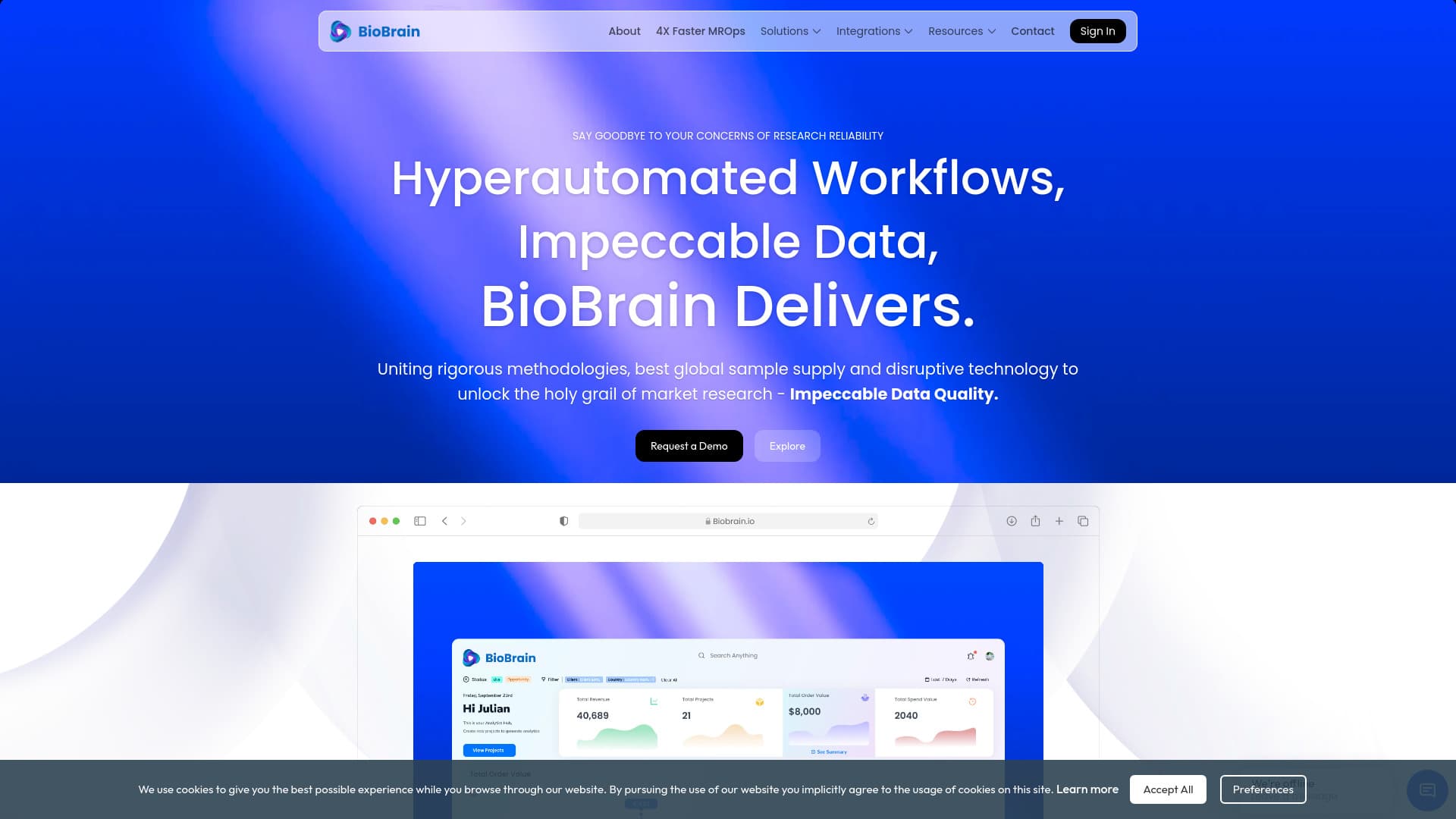 Biobrain Insights Mrops Platform