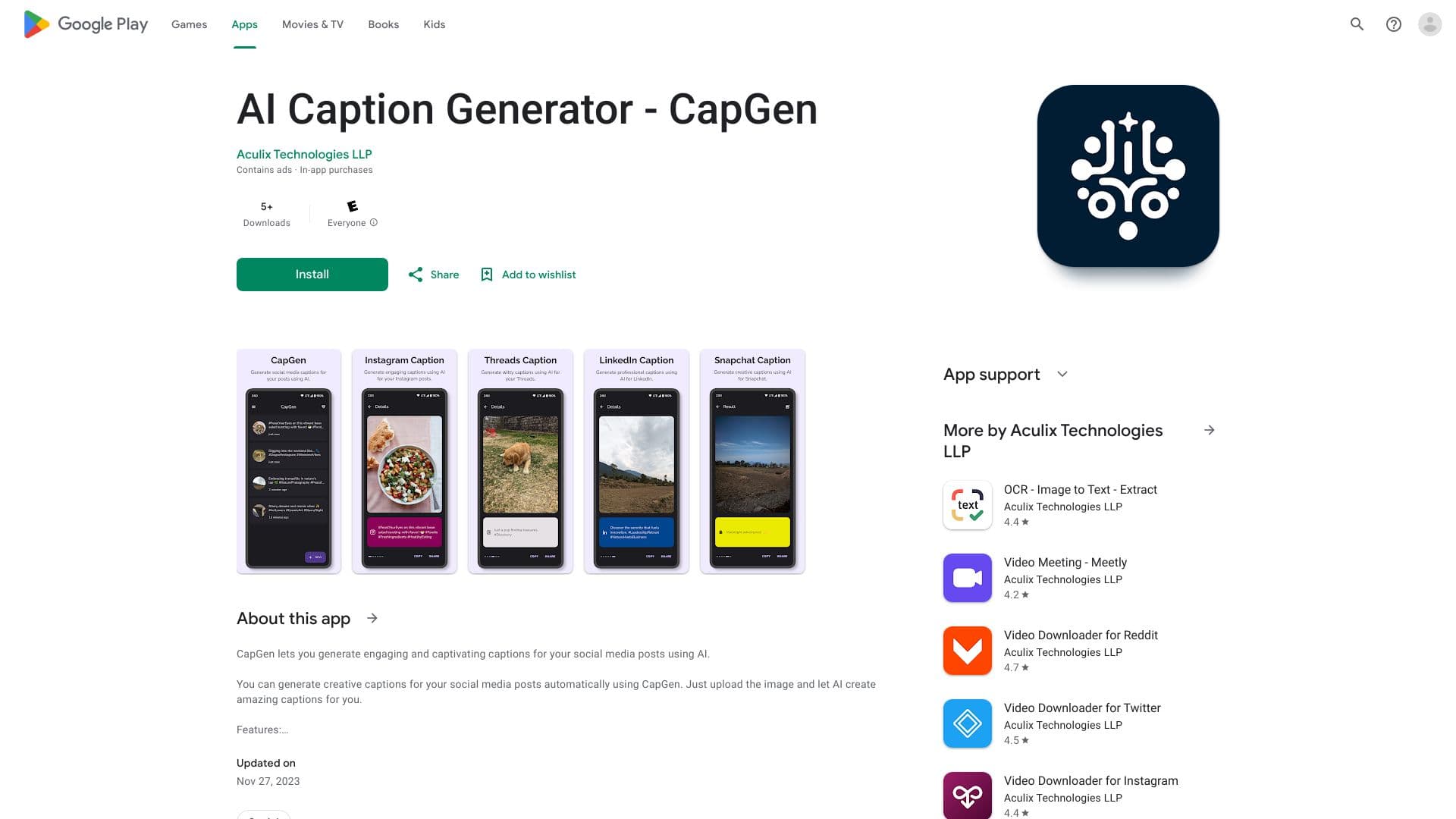 Capgen - AI Caption Generator