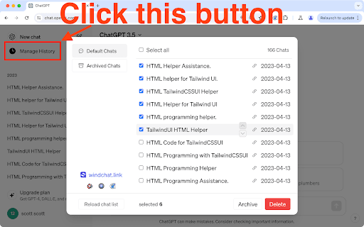 Chatgtp Batch Delete History