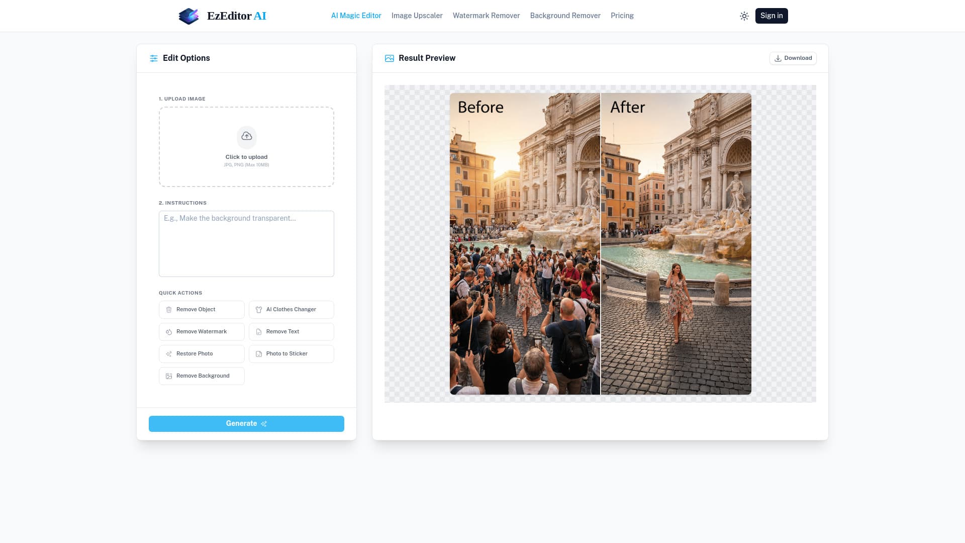 Ezeditor AI - Free Photo Edit