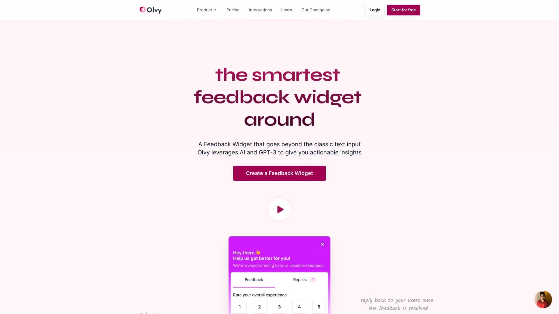 Feedback Widget By Olvy