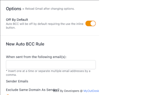 Gmail Auto Bcc