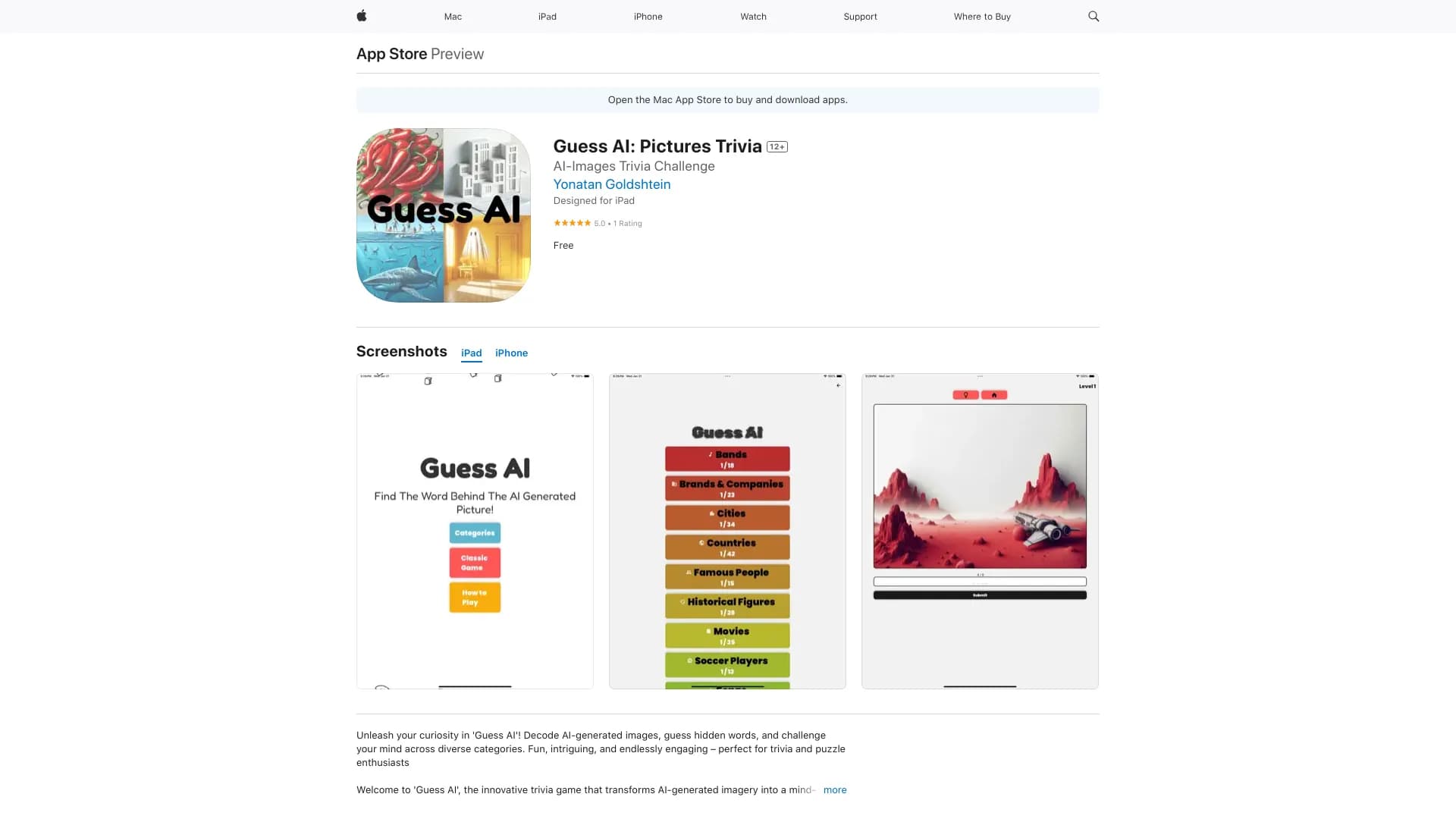 Guess AI - Pictures Trivia