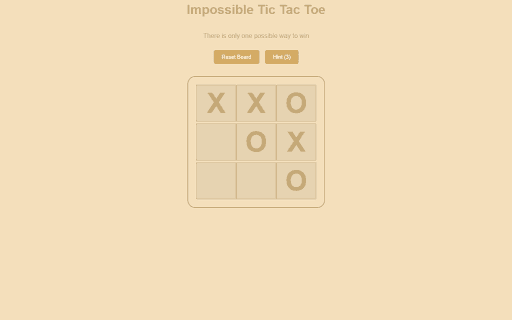 Impossible Tic Tac Toe