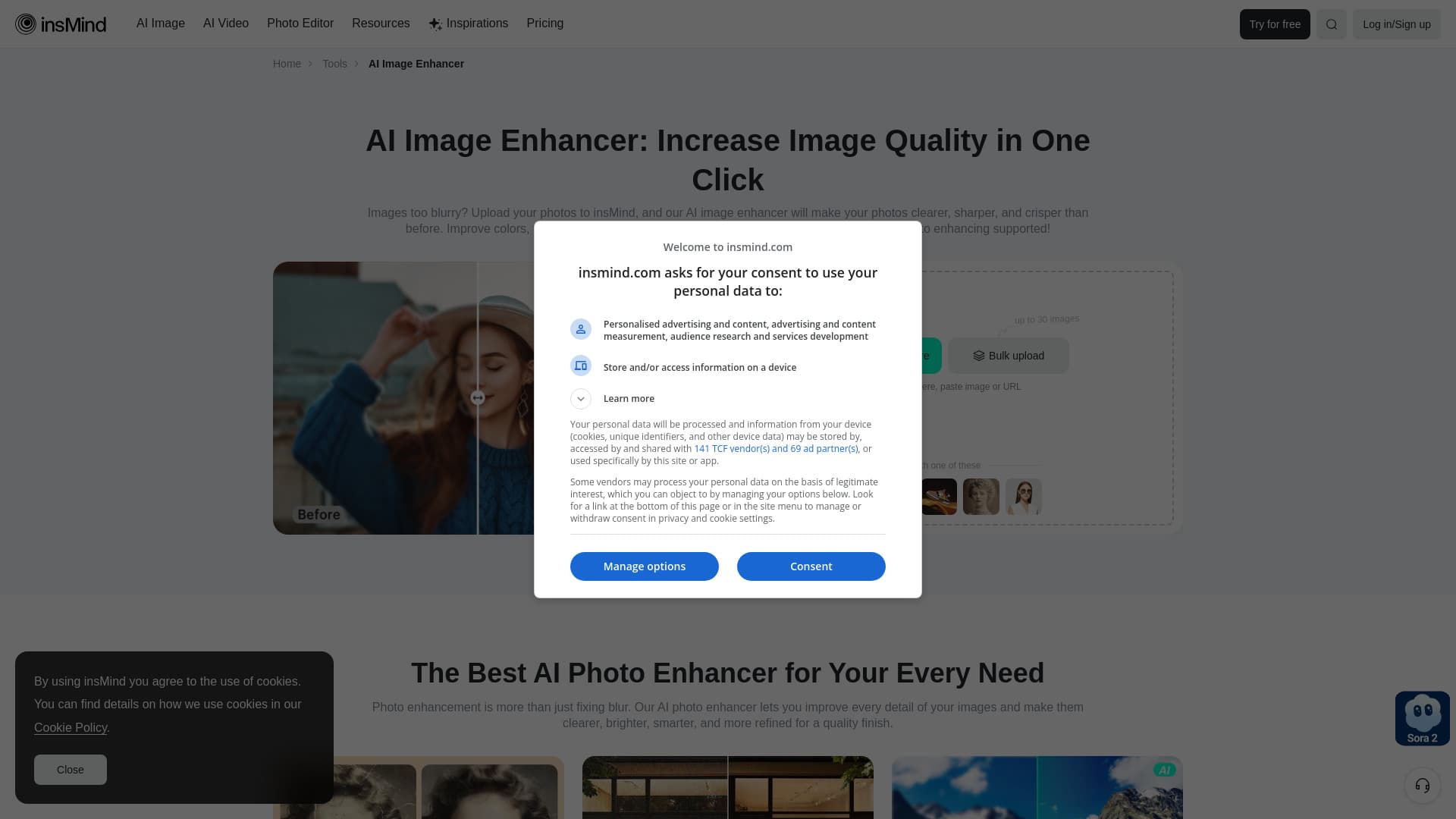 Insmind AI Image Enhancer