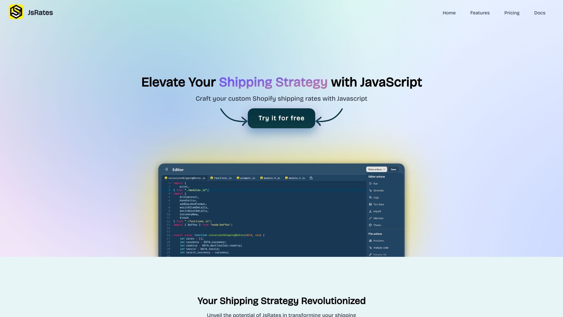 Jsrates: Custom Shipping Rates