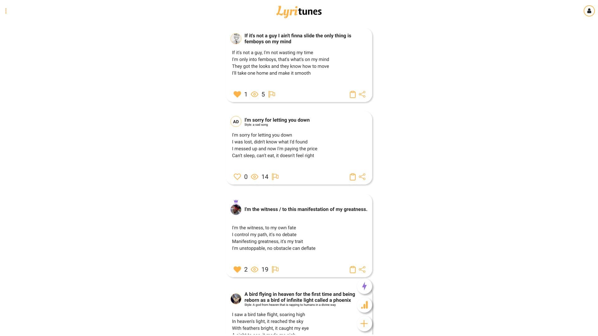 Lyritunes - AI Generated Lyrics
