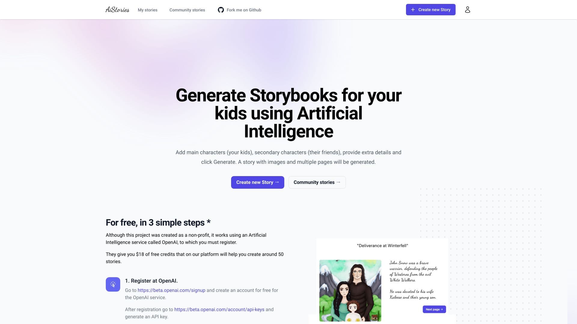Opensource AI Stories Generator