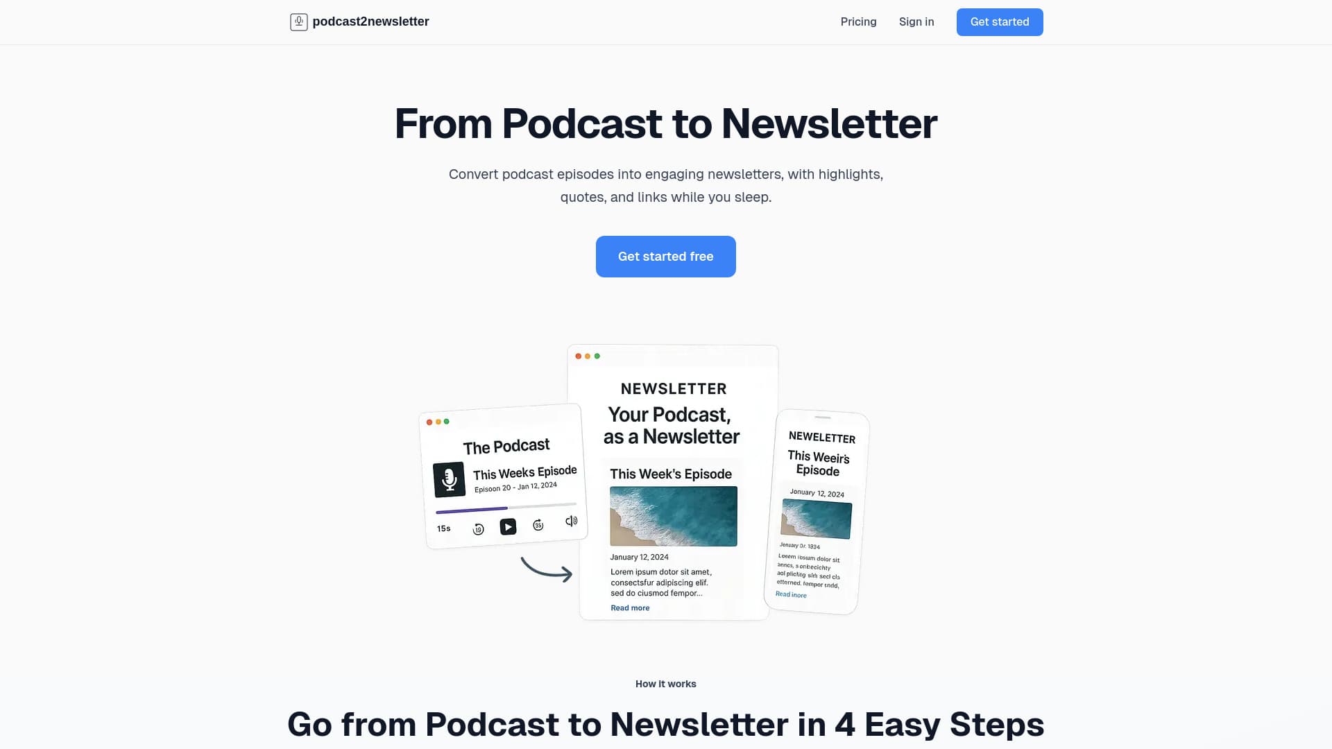Podcast To Newsletter Generator