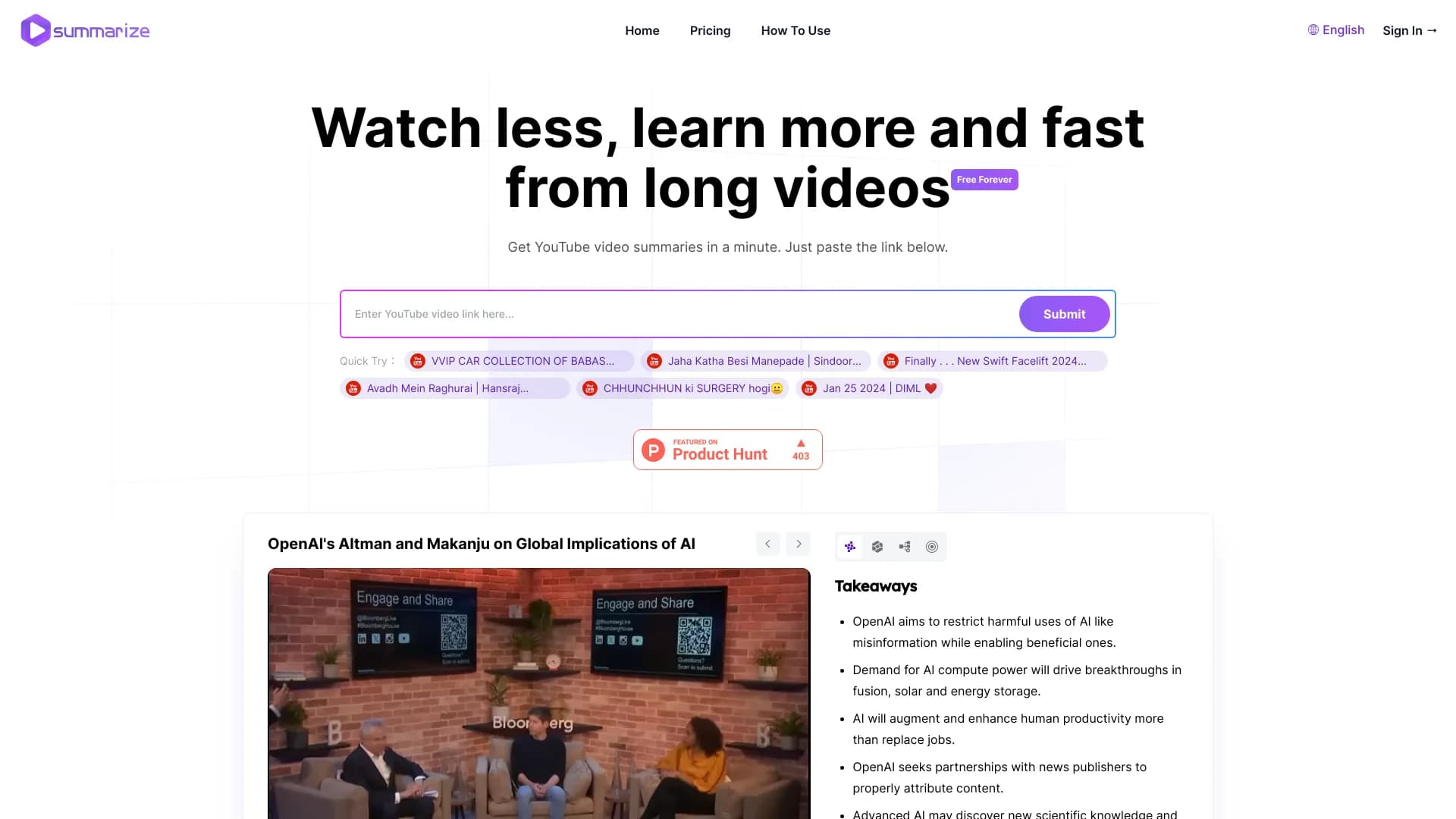 Summarize-youtube Video Summarizer