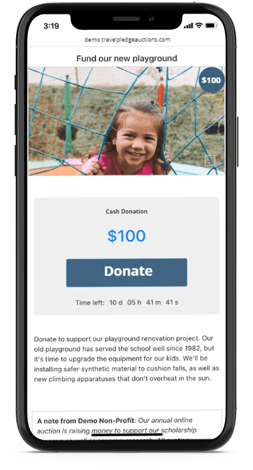 TravelPledge Auctions