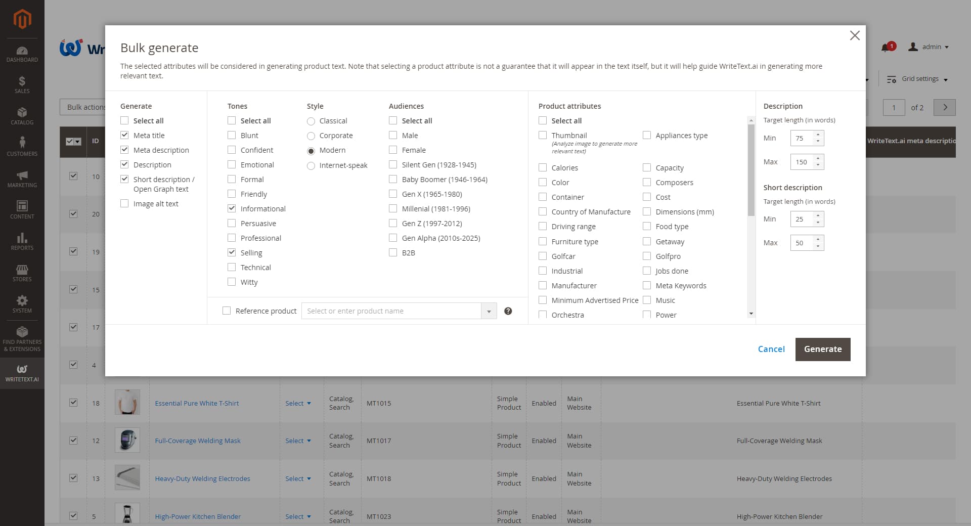 WriteText.ai for Magento