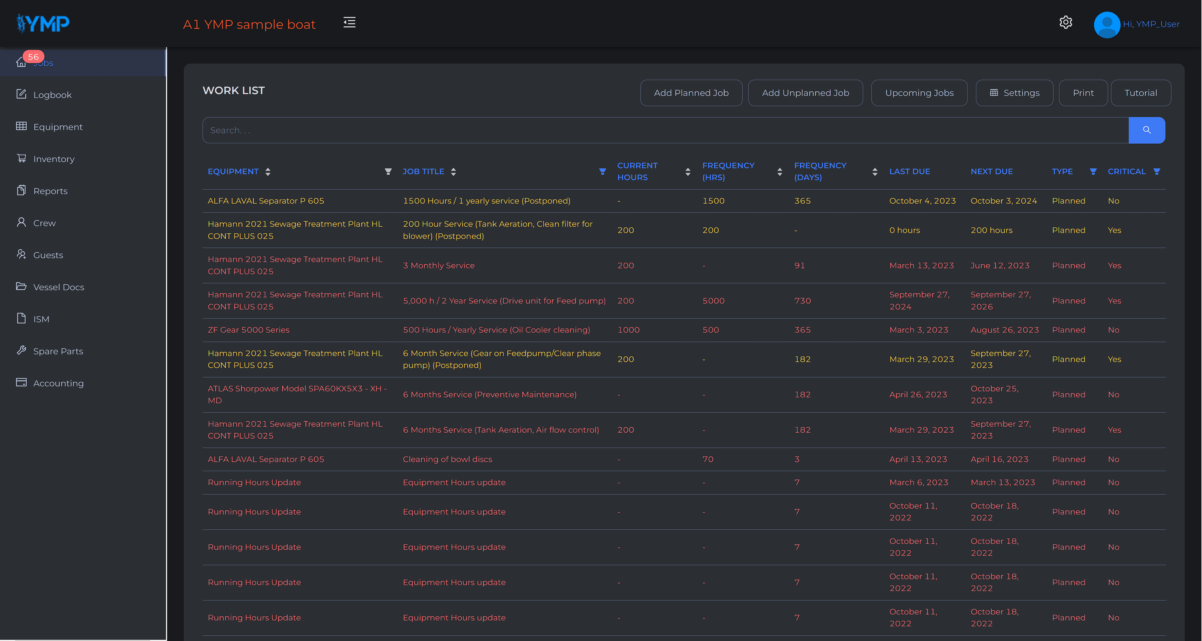 YMP (Yacht Maintenance Program)